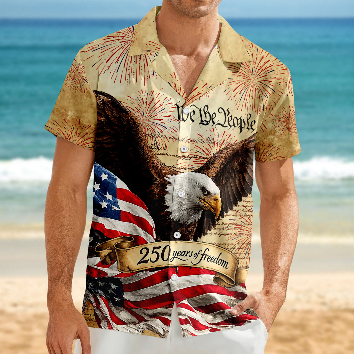 We The People 250 Years of Freedom Hawaiian Shirt – American Flag Patriotic CH07 910486