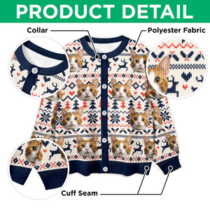Custom Cat Photo Ugly Cardigan Gift For Cat Lovers LM32 897127