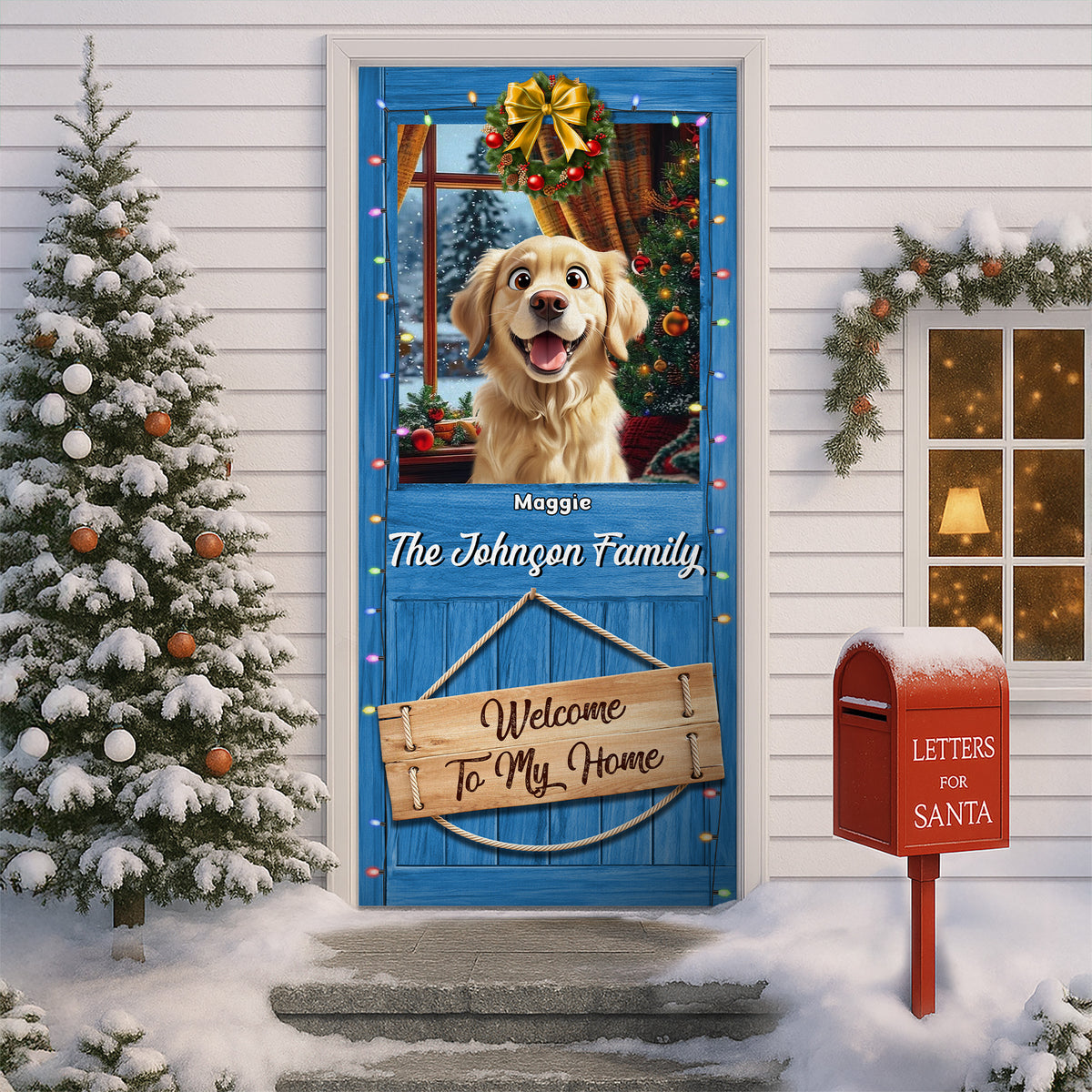 Custom Photo Welcome To My Home Door Cover For Dog Lover TH10 896539