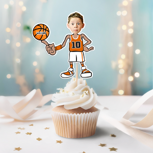 Custom Funny Face Basketball Party Decoration Cupcake Toppers LM32 893187
