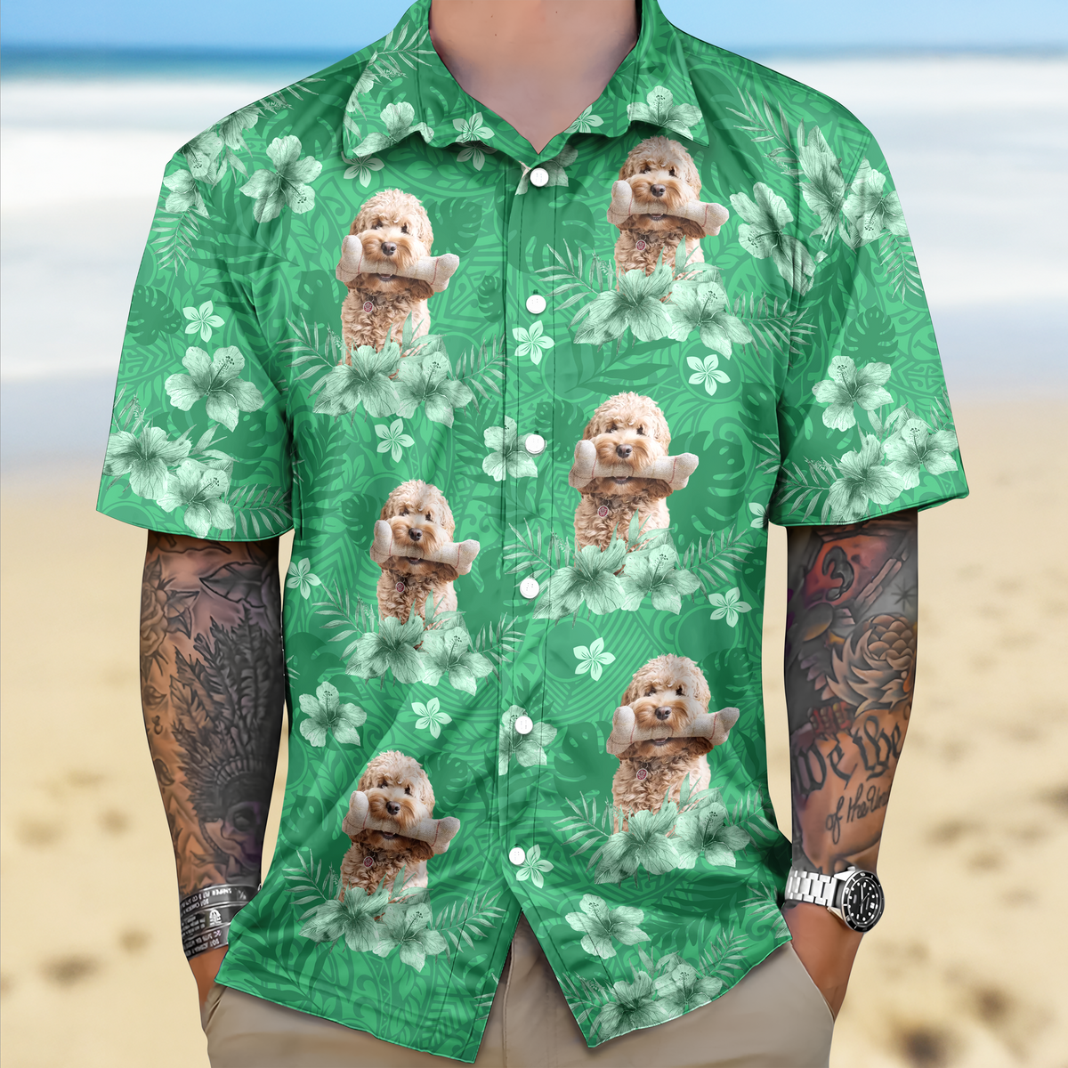 Custom Photo Dog Lovers Summer Tropical Vibe - Personalized Hawaiian Shirt LM32 893685