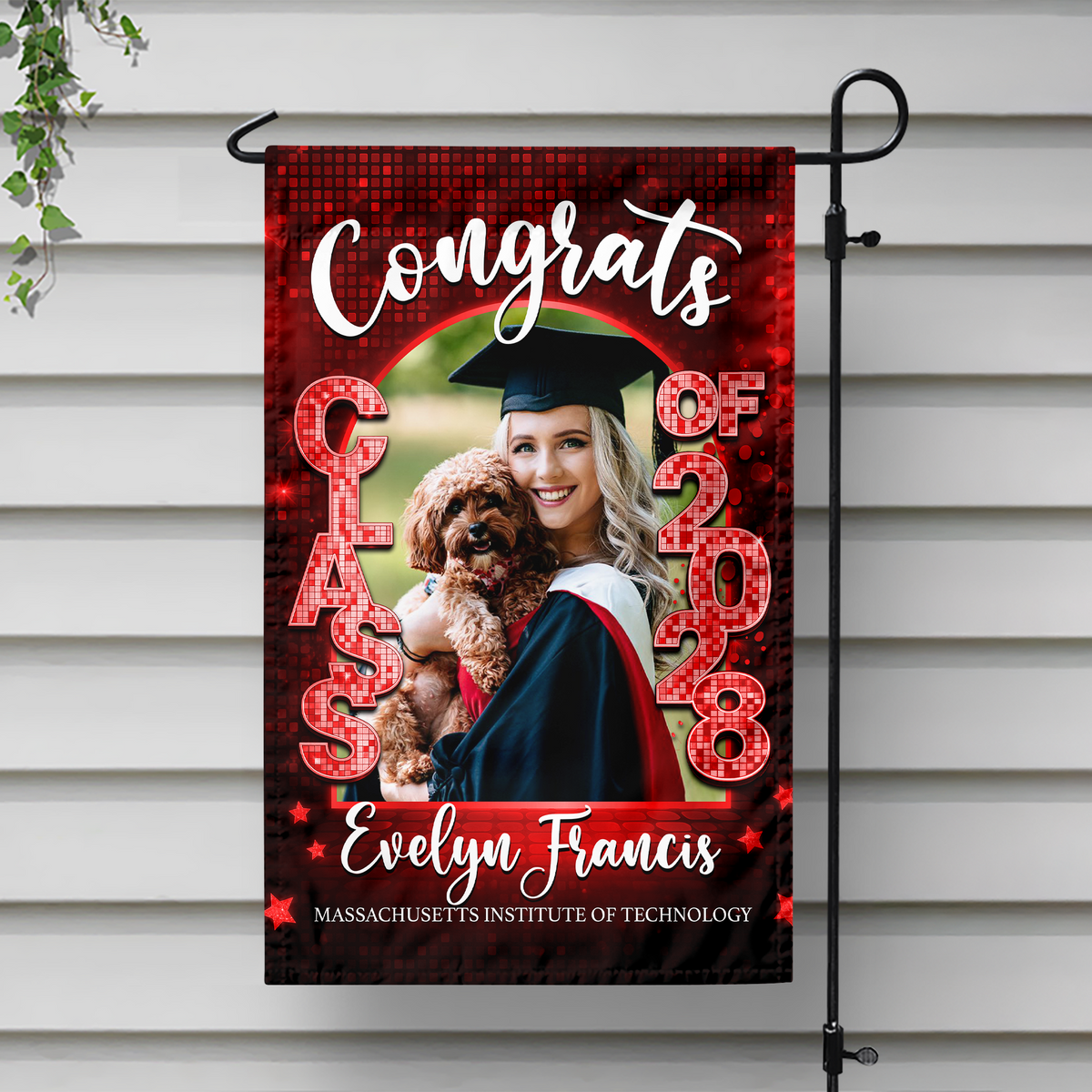 Custom Photo Class of 2026 Graduation Garden Flag, Personalized Congrats Grad Outdoor Decor HO82 901884