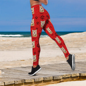 Custom Cat Photo With Paw Pattern Legging HO82 900532