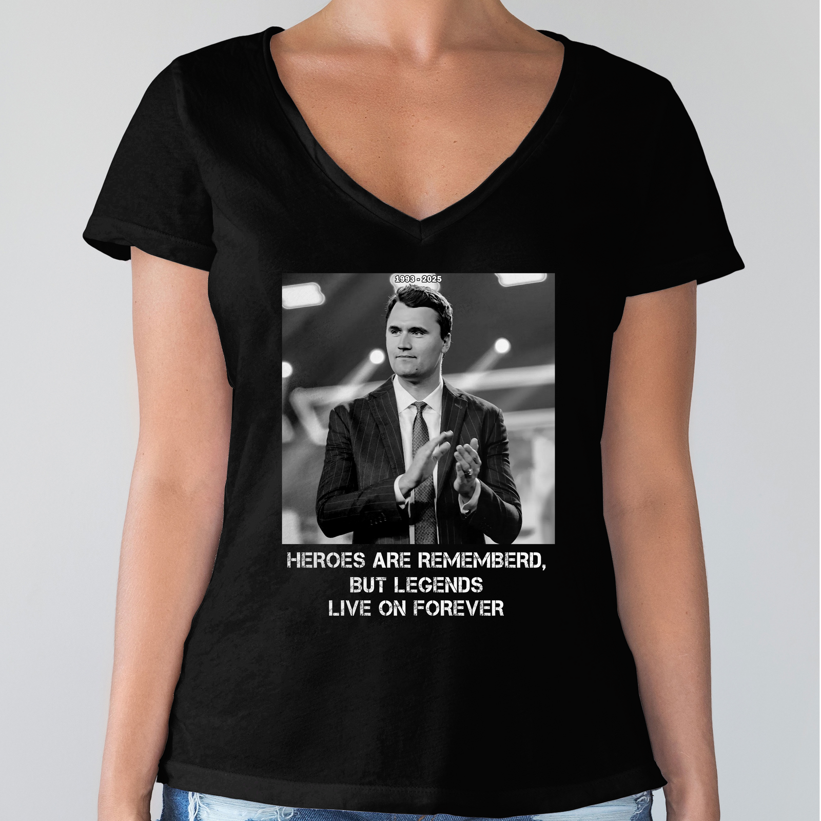 Pray For Charlie Kirk - Legends Live On Forever Dark Shirt LM32 65403