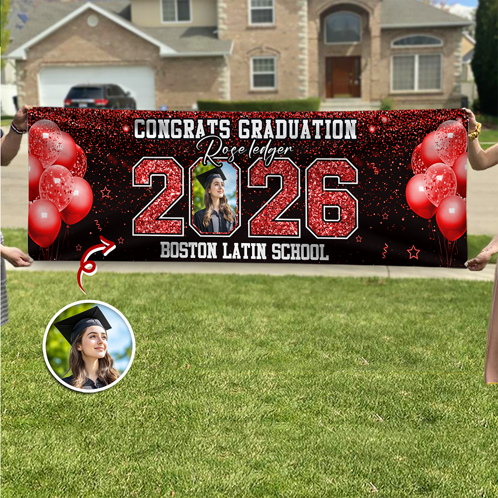 Custom Photo Class of 2026 Banner Personalized Congrats Graduation Banner Party Decor CH07 910264