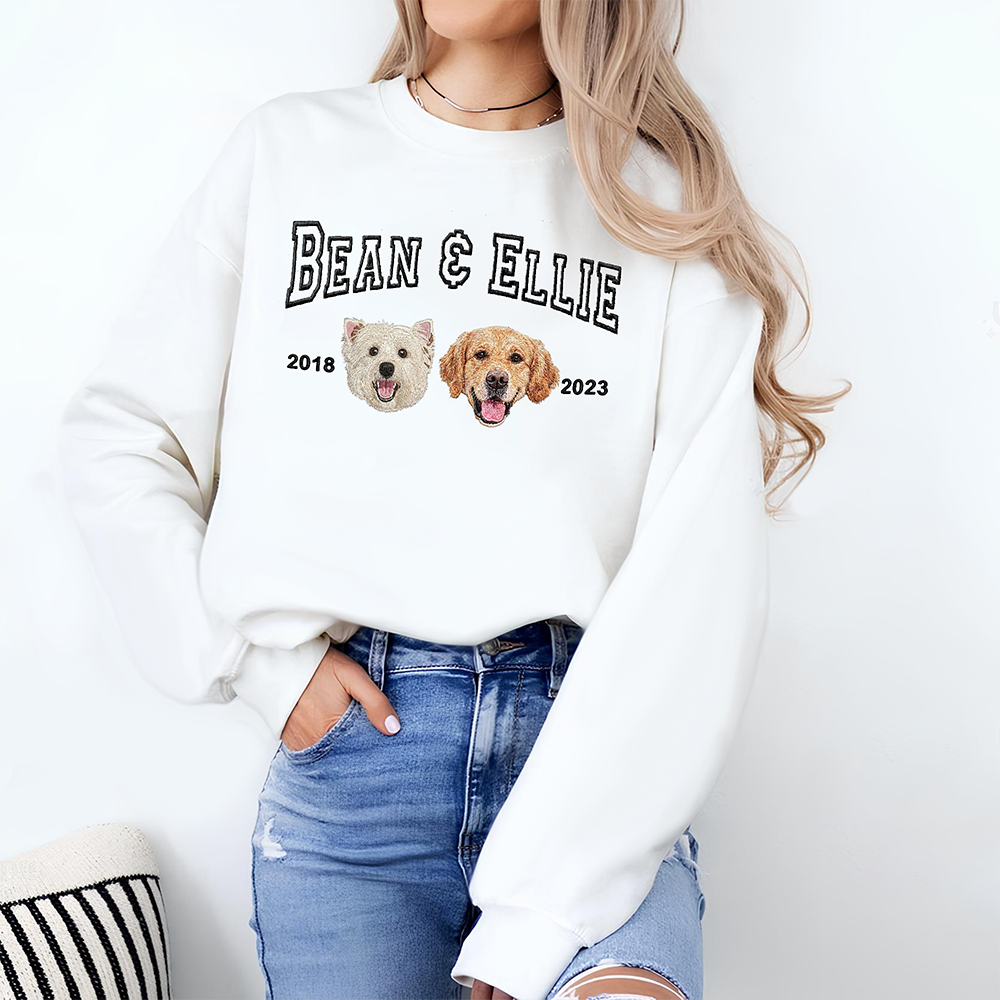 Custom Pet Portrait Embroidered Shirt – Personalized Gift for Dog Lovers, Pet Owners, Dog Moms LM32 899761