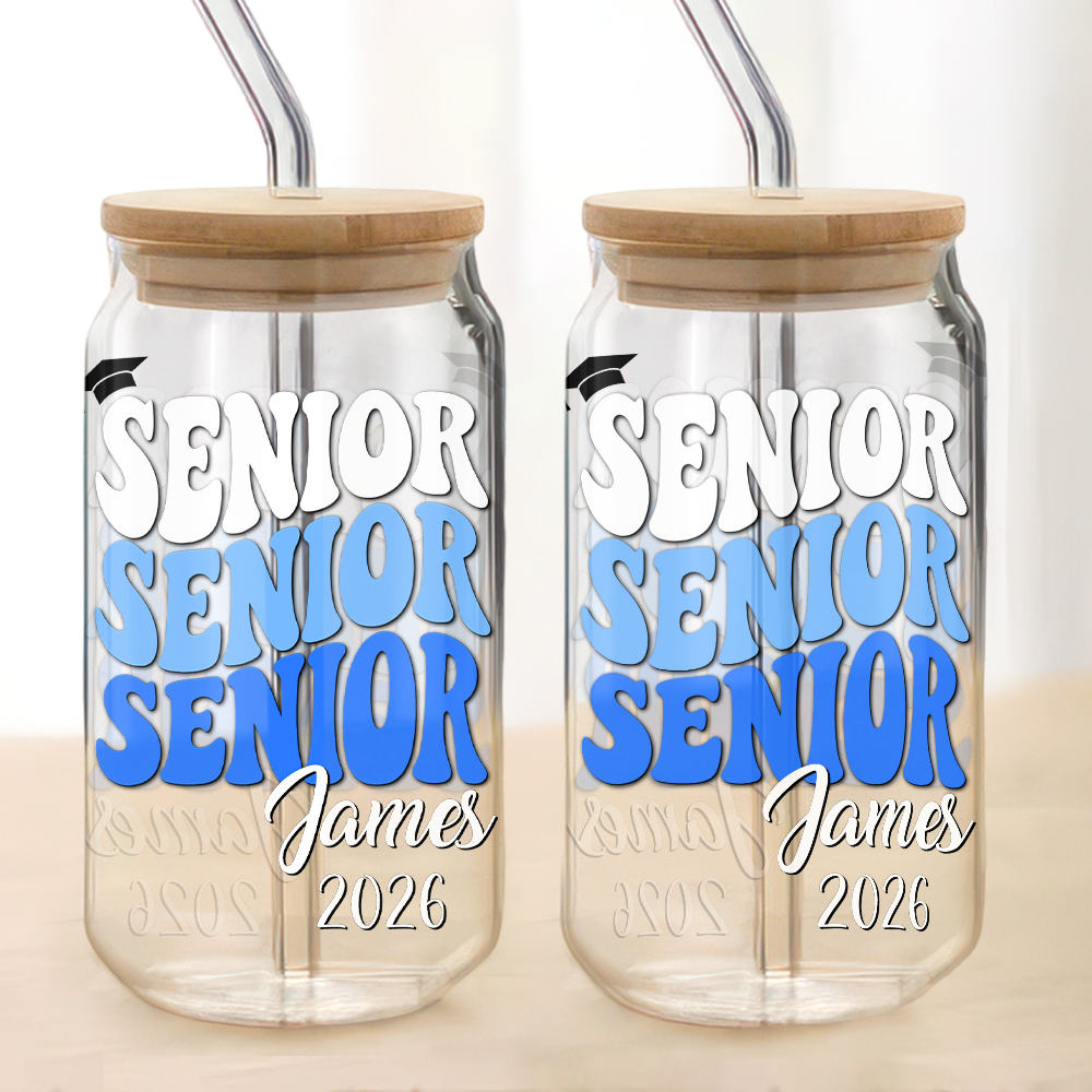 Custom Name Senior Glass Can Graduation Gift TH10 898333