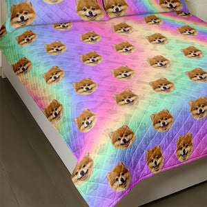 Custom Photo Dog Cat With Paw Quilt Bedding Set HO82 900714