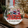 Custom Family Photo Glass Ornament Christmas Gifts For Dad, Mom, Grandpa, Grandma CH07 899984