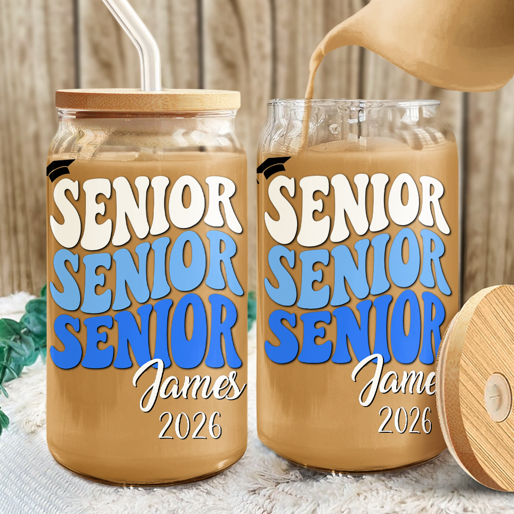 Custom Name Senior Glass Can Graduation Gift TH10 898333