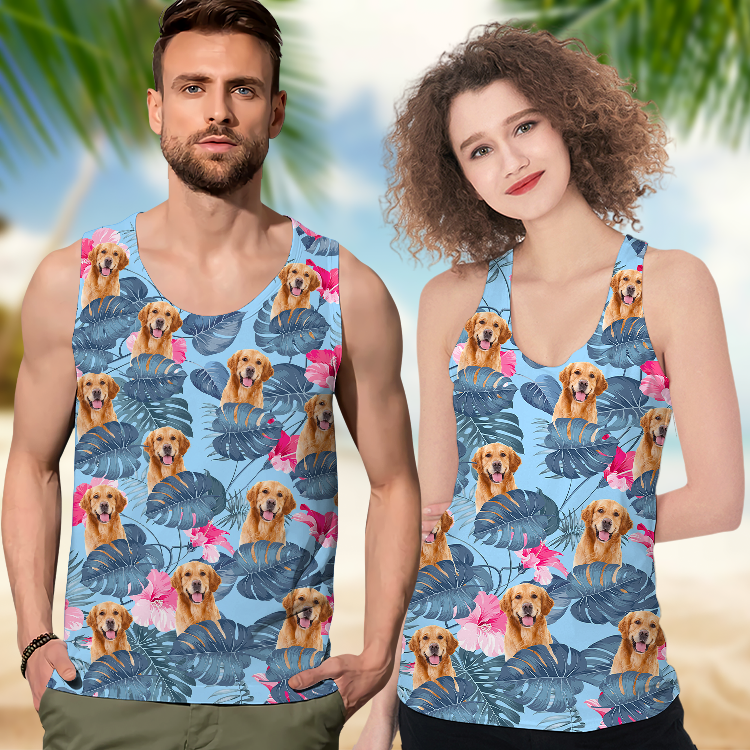 Custom Photo Hawaii Style Tanktop For Dog Lover TH10 894185