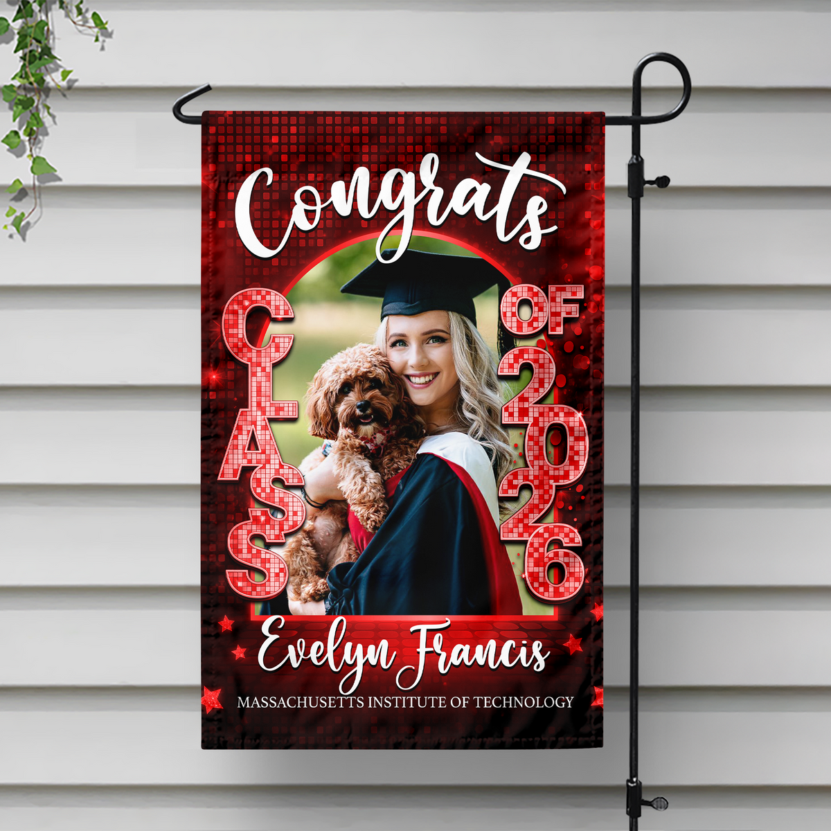 Custom Photo Class of 2026 Graduation Garden Flag, Personalized Congrats Grad Outdoor Decor HO82 901884