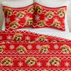 Custom Photo Dog With Christmas Pattern Quilt Bedding Set HA75 898228