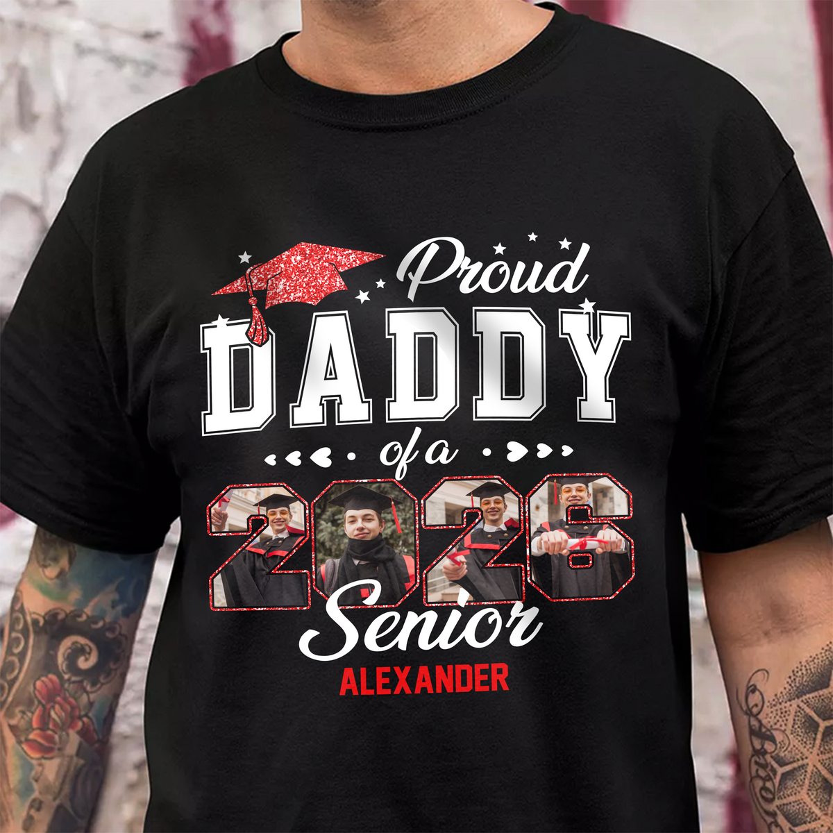 Custom Photo Proud Family Of A 2026 Senior Graduation Dark Shirt HA75 920478