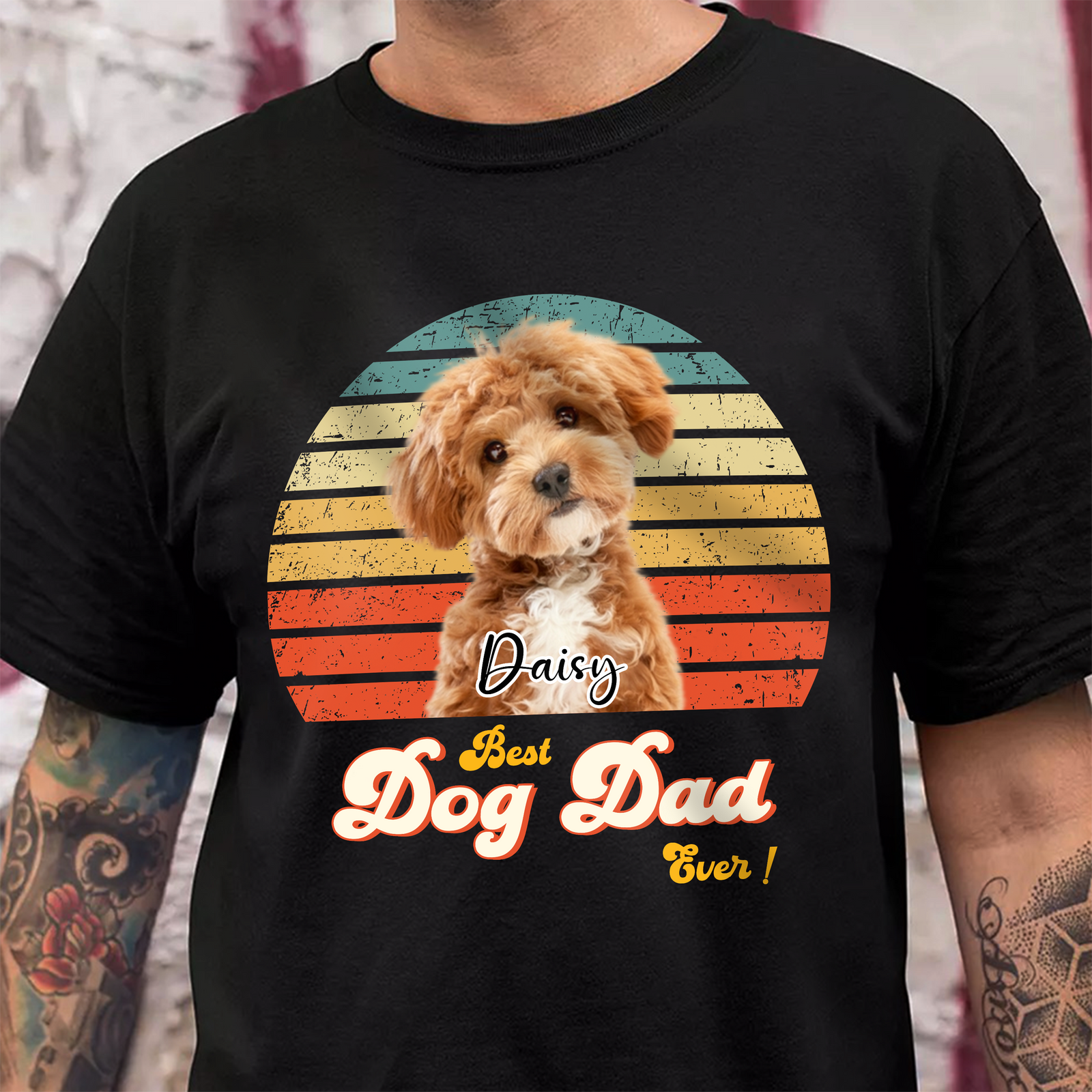 Custom Photo Best Dog Dad Ever Retro Shirt CH07 896022