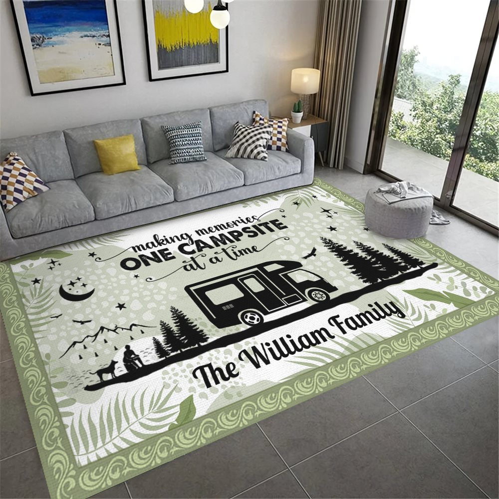 Personalized Family Name Tropical Summer Camping Patio Rug, Patio Mat LM32 893745