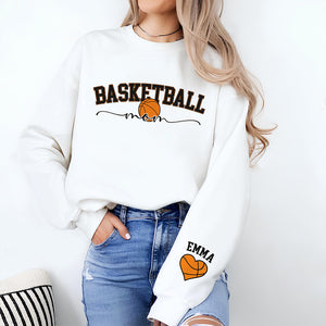 Personalized Kids Name Basketball Mom Sleeve Printed Sweatshirt LM32 895703