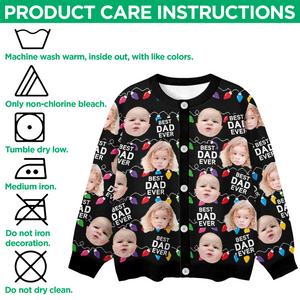 Custom Funny Kids Photo Best Mommy Daddy Ever Christmas Light Cardigan CH07 899838