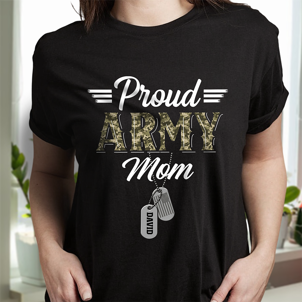 Custom Name Soldier Proud Mom, Proud Dad Shirt – Personalized Family Military Dark Shirt HA75 921064
