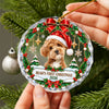 Custom Dog Cat Photo First Christmas Glass Ornament Gift For Pet Lovers HA75 919170
