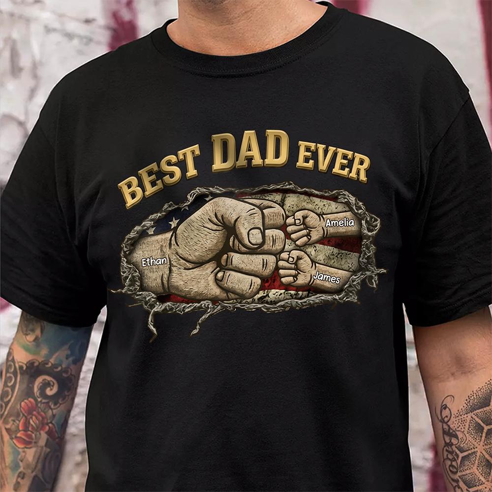 Proud 250th Anniversary Dad Back & Font Shirt Best Dad Ever Dark Shirt CH07 911020
