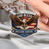 Personalized Patriotic 250th Anniversary God Bless America Eagle 1776–2026 Acrylic Keychain HA75 921020