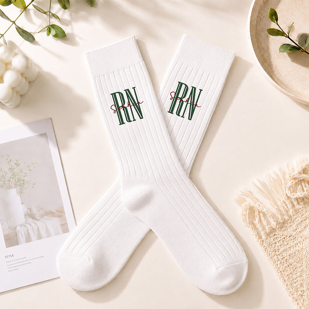 Custom Nurse Embroidered Socks Nursing Gift for Women, Nurse Appreciation Gift CH07 180450