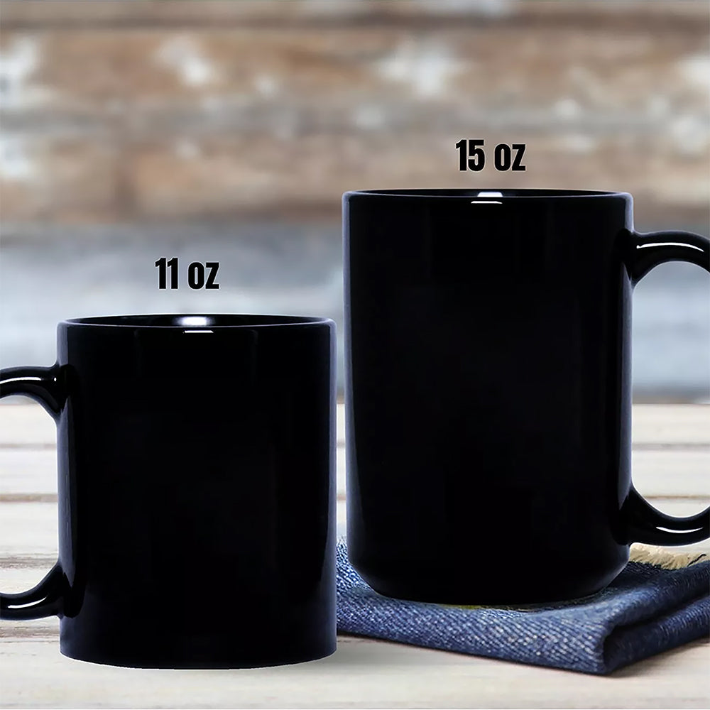 Custom Hand Photo Best Dad Ever Black Mug N369 896321