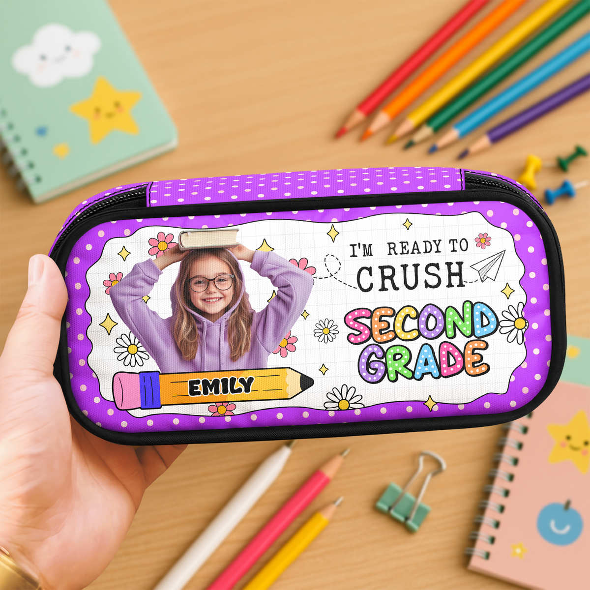 Custom Kid Photo I am Ready To School Personalized Pencil Case Back To School Gift CH07 896206