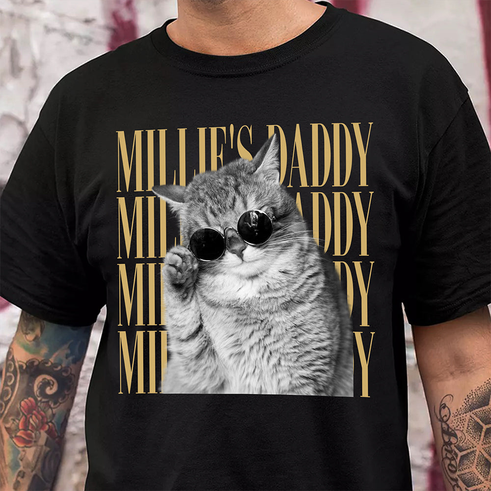 Personalized Vintage Photo Dog Dad, Dog Mom, Cat Dad, Cat Mom Dark Shirt HA75 921560
