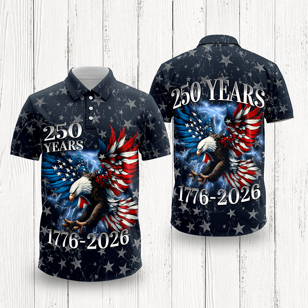 Personalized 250th Anniversary Eagle Patriotic American Polo Shirt TH10 169539