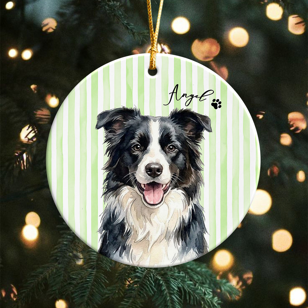 Custom Photo Dog Cat Watercolor Ceramic Ornament Christmas Decor HA75 922024