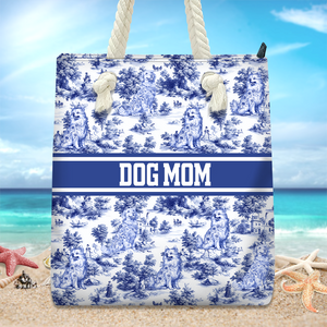 Personalized Dog Toile De Jouy Beach Tote Bag Gift For Dog Lovers HO82 894196