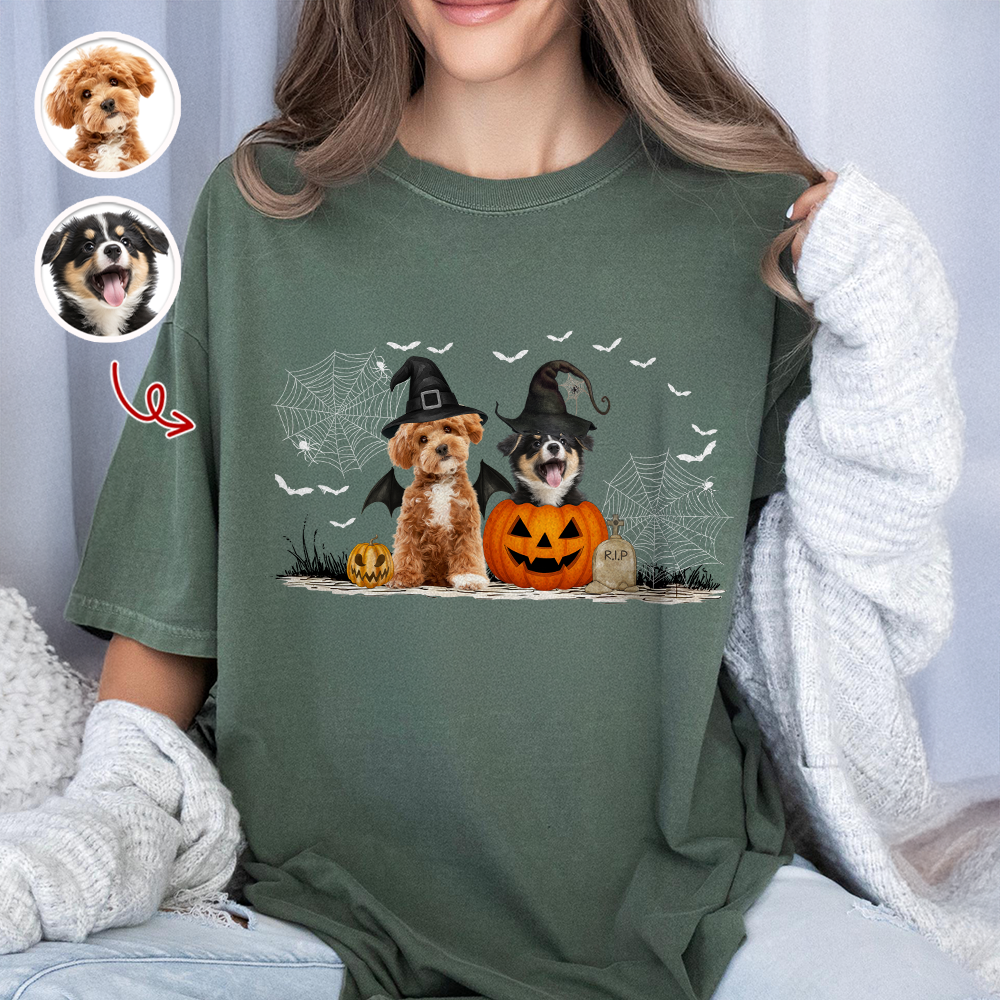 Custom Photo Ghost Dog Halloween Comfort Shirt For Dog Lovers HA75 897704