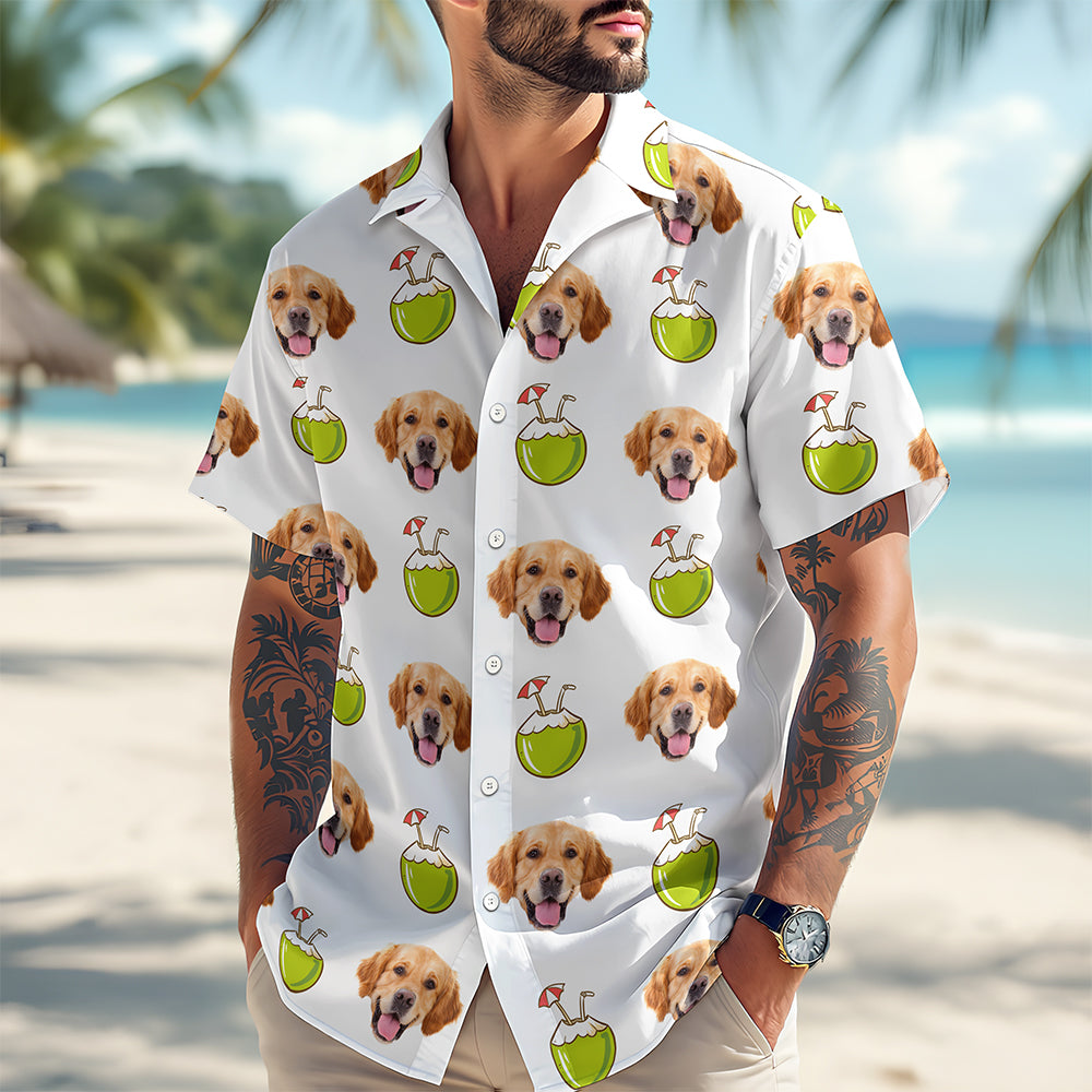 Custom Face Photo With Icon Hawaii shirt Gift For Dog Lovers CH07 911014