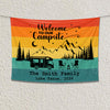 Personalized Retro Sunset Welcome To Our Campsite Camping Tapestry HO82 903078