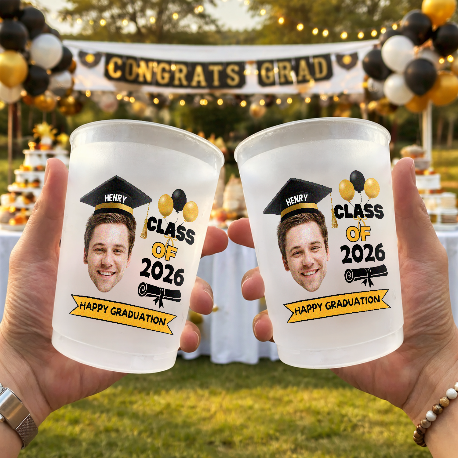 Custom Photo Class Of 2026 Happy Graduation Cups For Party CH07 911250