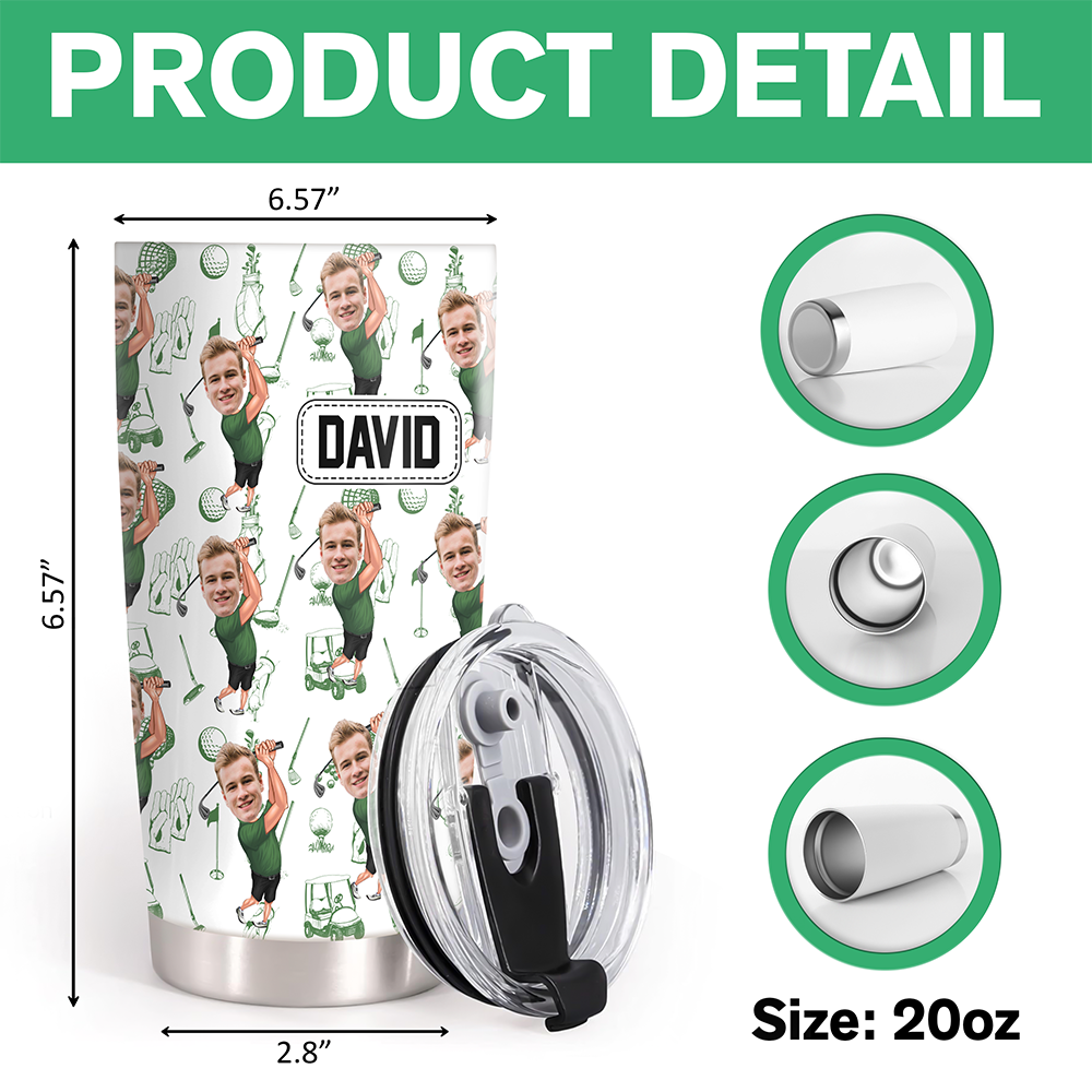 Custom Funny Golfer Photo Fat Tumbler - Golf Lovers Gift HA75 920588