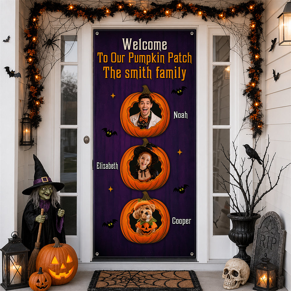 Personalized Welcome To Our Pumpkin Patch Door Cover HO82 903160