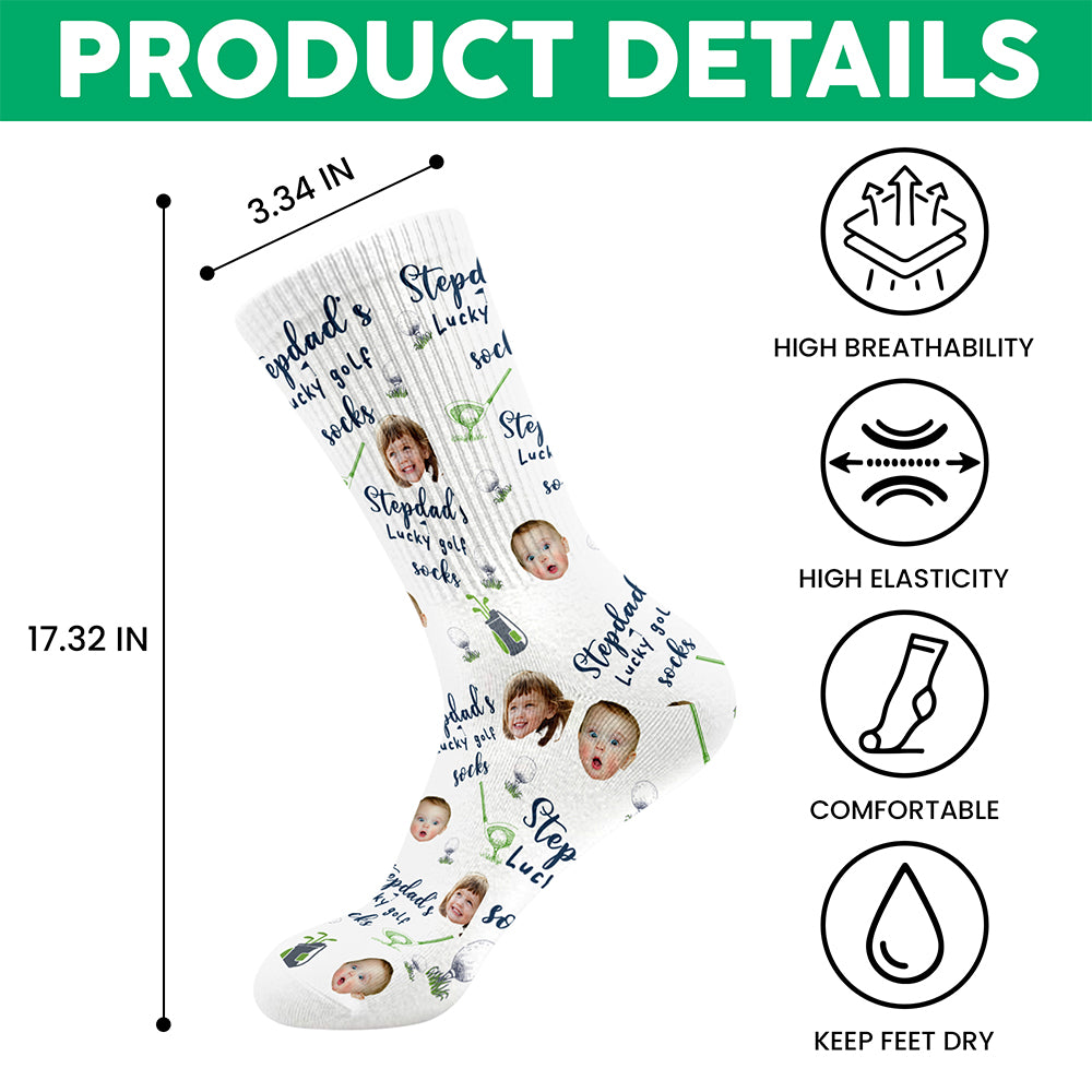 Custom Photo Dad’s Lucky Golf Socks Gift for Dad TH10 170945