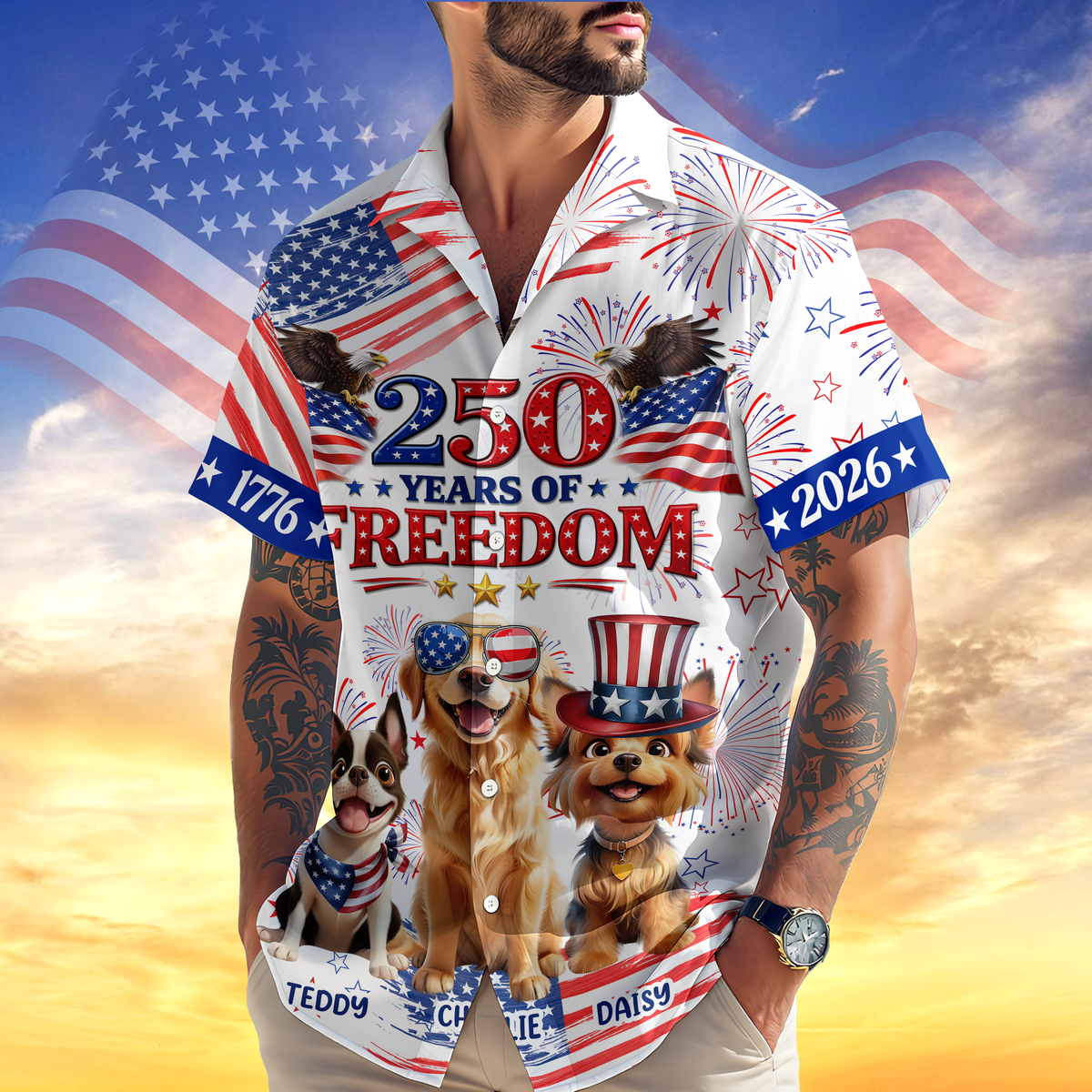 My Dog Celebrating America’s 250th Anniversary Hawaii Shirt CH07 910418