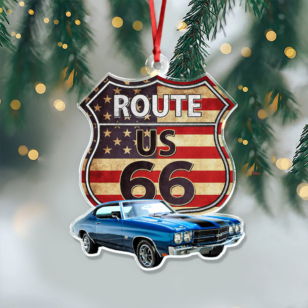Custom Photo Route US 66 Car Acrylic Ornament HA75 897448