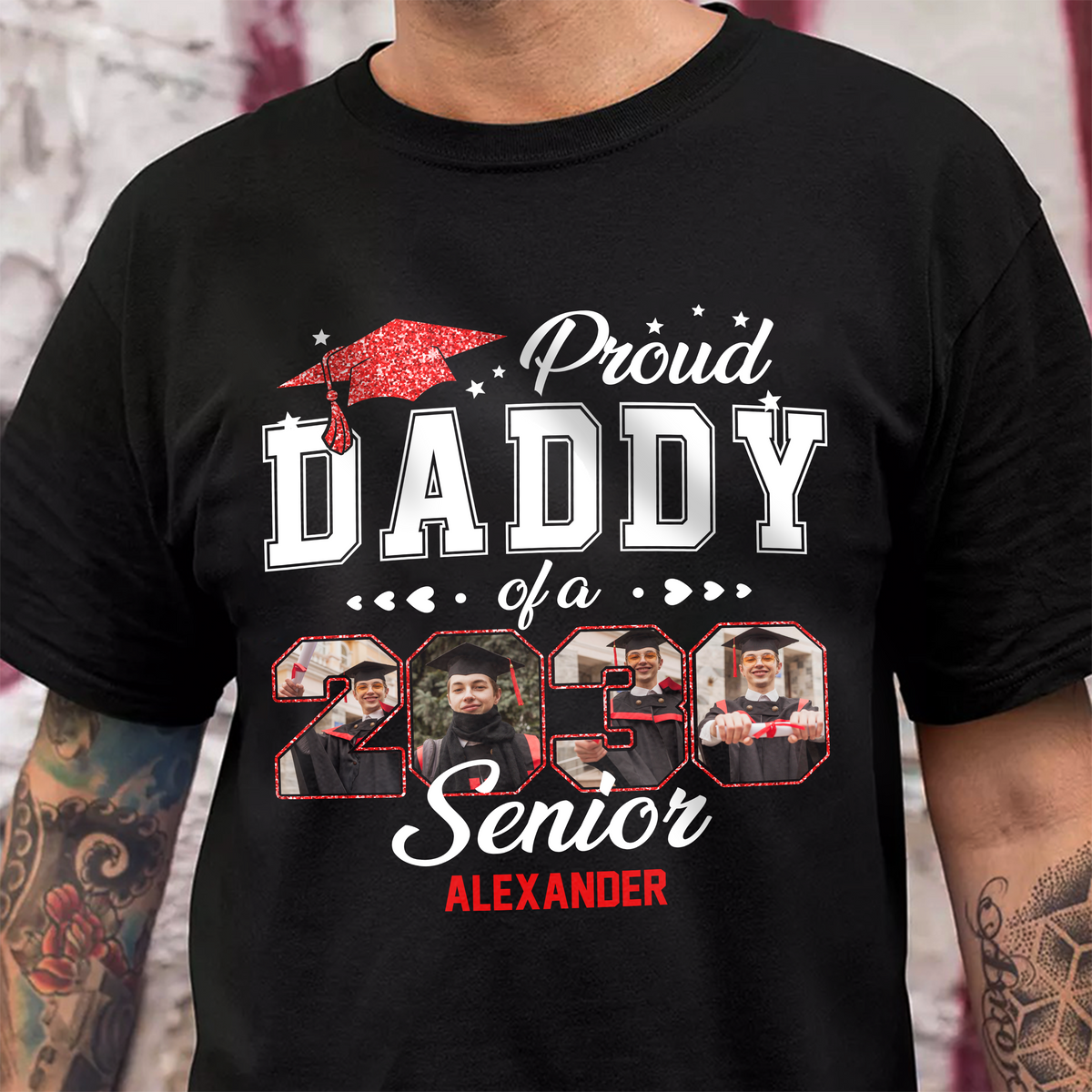 Custom Photo Proud Family Of A 2026 Senior Graduation Dark Shirt HA75 920478