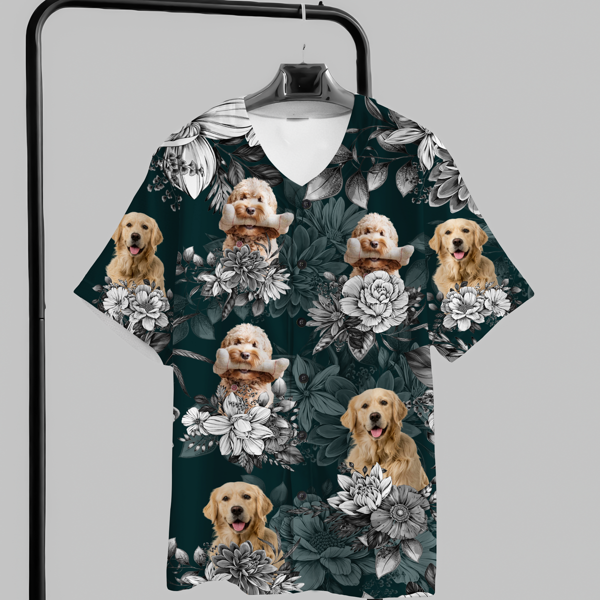 Custom Dog Photo Hawaiian Style Baseball Jersey Shirt For Dog Lovers HO82 894260