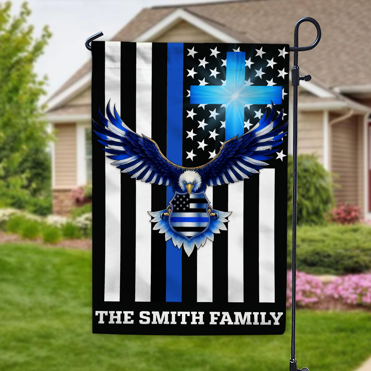 Custom American Flag With Family Name  - Personalized Garden Flag LM32 897227