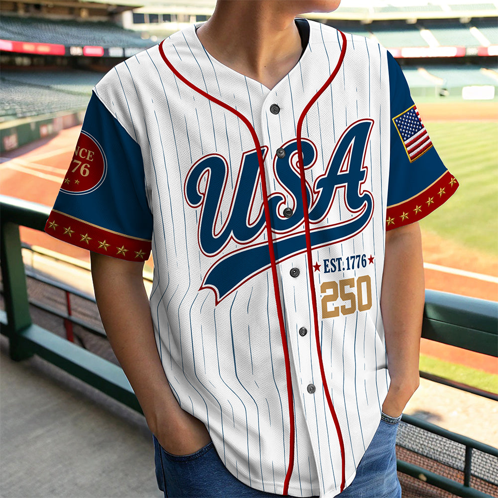 USA 250 Anniversary Baseball Jersey Shirt TH10 170169
