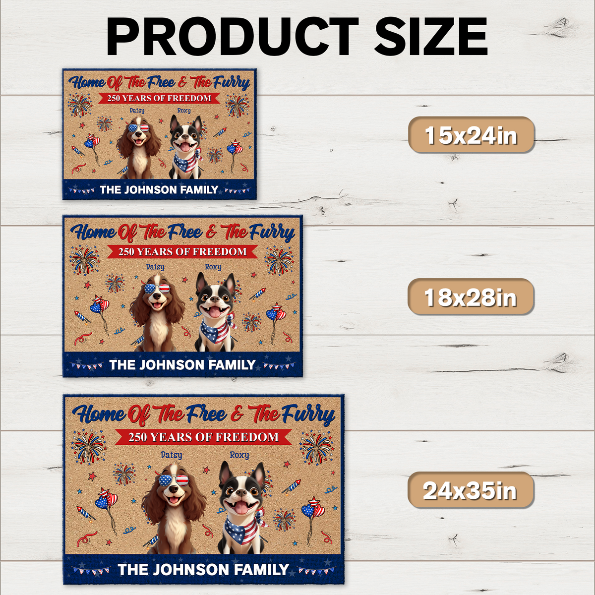 Home Of The Free & The Furry - 250 Years Of Freedom Personalized Doormat CH07 910340