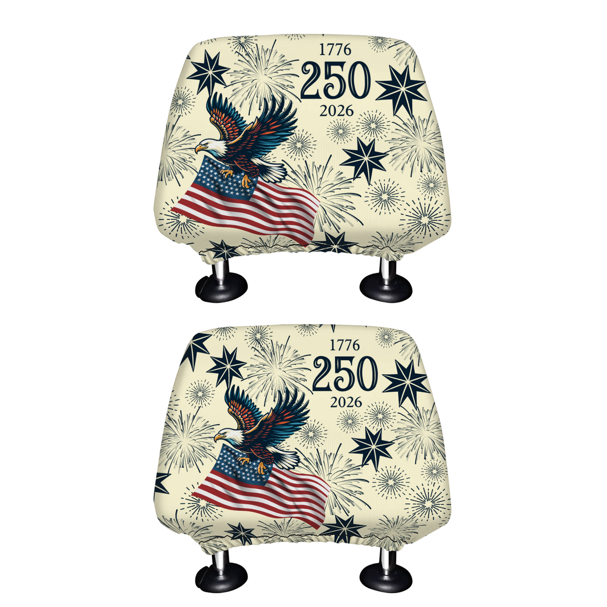 Personalized USA 250 Anniversary Eagle 1776-2026 Car Headrest Covers LM32 899561
