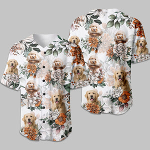 Custom Dog Photo Hawaiian Style Baseball Jersey Shirt For Dog Lovers HO82 894260