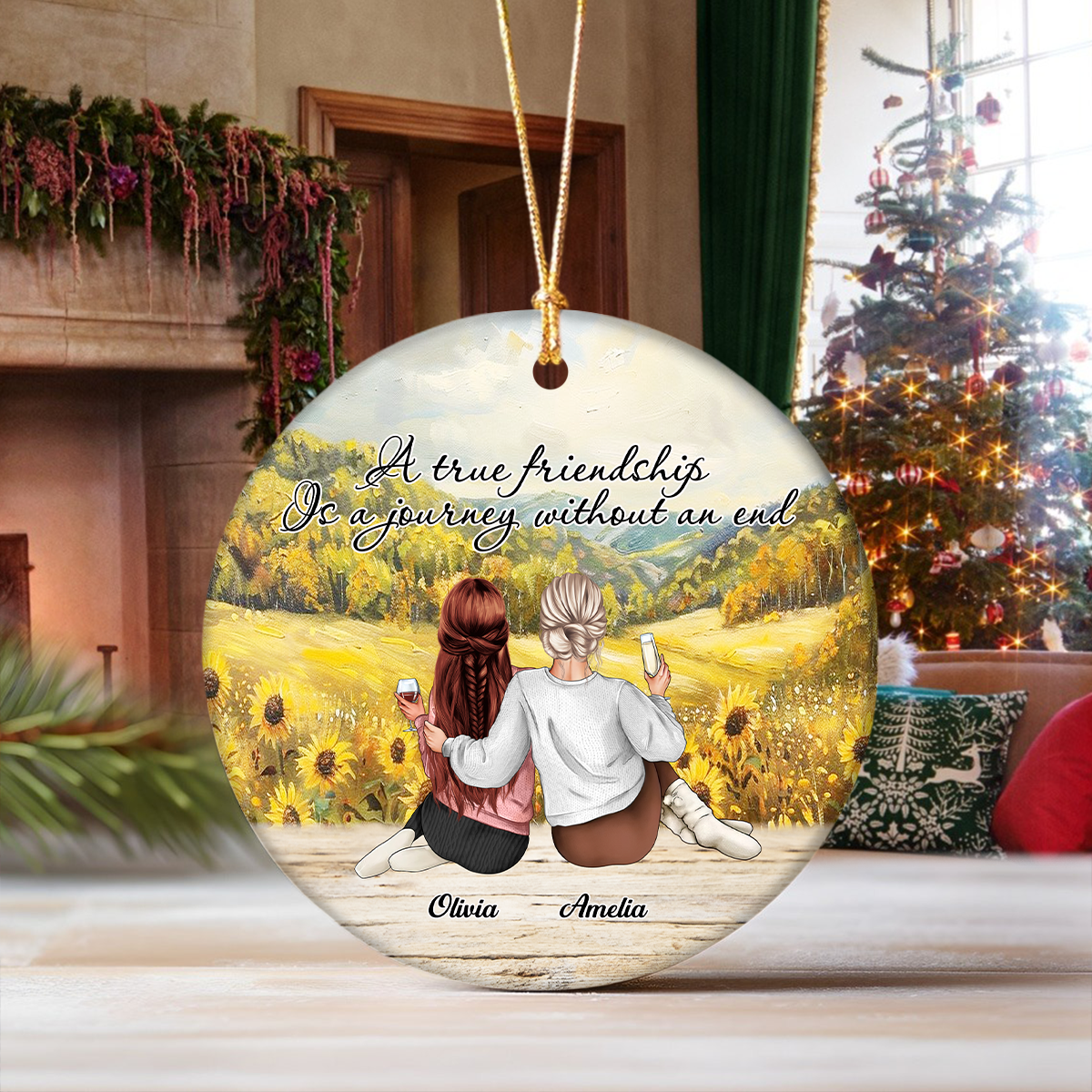 A True Friendship Is A Journey Without An End Personalized Ceramic Ornament HA75 897444